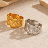 Wholesale Women's Stainless Steel Geometric Open Ring With 18K Goldplated Electroplating