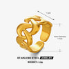Wholesale Women's Stainless Steel Geometric Open Ring With 18K Goldplated Electroplating