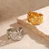 Wholesale Women's Stainless Steel Geometric Open Ring With 18K Goldplated Electroplating