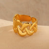 Wholesale Women's Stainless Steel Geometric Open Ring With 18K Goldplated Electroplating