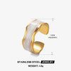 Wholesale Women's Stainless Steel Geometric Open Ring With Oil Dripping Pattern And Goldplated French Retro Style