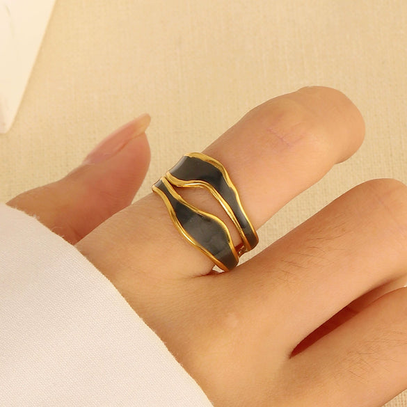 Wholesale Women's Stainless Steel Geometric Open Ring With Polishing Treatment