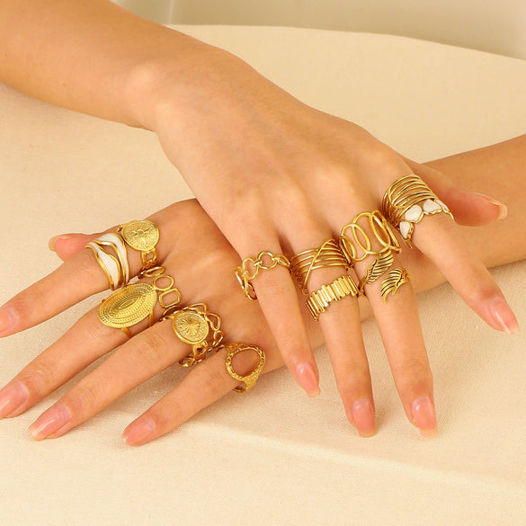 Wholesale Women's Stainless Steel Geometric Open Ring With Polishing Treatment
