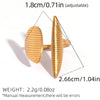 Wholesale Women's Stainless Steel Geometric Open Ring With Vacuum Furnace Electroplating And Line Pattern