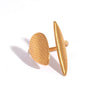 Wholesale Women's Stainless Steel Geometric Open Ring With Vacuum Furnace Electroplating And Line Pattern