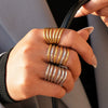 Wholesale Women's Stainless Steel Geometric Open Ring With Vacuum Real Gold Plating In Pvd Furnace Jewelry Accessory