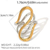 Wholesale Women's Stainless Steel Geometric Open Ring With Vacuum Real Gold Plating In Pvd Furnace