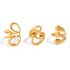 Wholesale Women's Stainless Steel Geometric Open Rings With Vacuum Plating