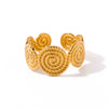 Wholesale Women's Stainless Steel Geometric Open Round Spiral Golden Electroplated Ring