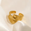 Wholesale Women's Stainless Steel Geometric Opening Adjustable Ring 18K Gold Plated