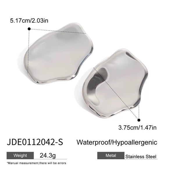 Wholesale Women's Stainless Steel Geometric Original Design Electroplated Irregular Earrings