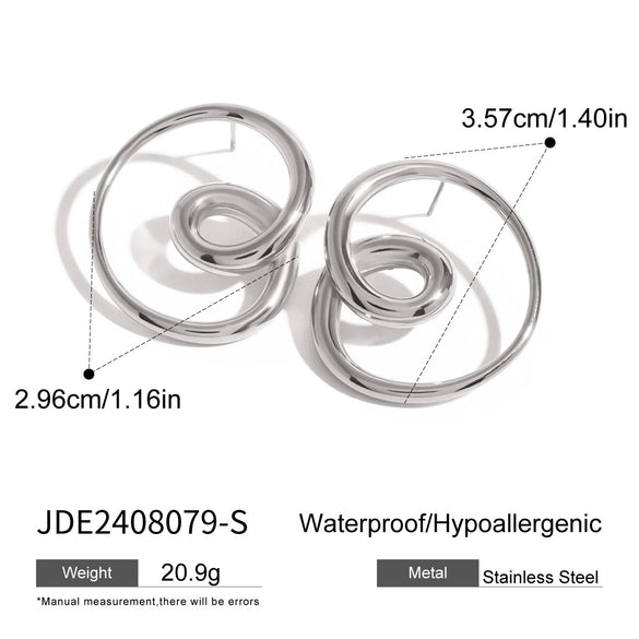Wholesale Women's Stainless Steel Geometric Original Design Electroplated Rotating Earrings