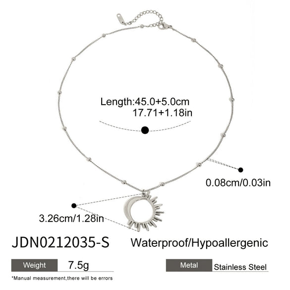 Wholesale Women's Stainless Steel Geometric Original Design Electroplated Sun Moon Hollow Star Moon Earrings