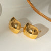 Wholesale Women's Stainless Steel Geometric Oval Earrings With 18K Gold Electroplating Retro Light Luxury Style