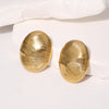 Wholesale Women's Stainless Steel Geometric Oval Exaggerated High End Non Fading Earrings With Electroplating