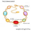 Wholesale Women's 316L Stainless Steel Geometric Oval Faceted Czech Glass Bracelet With Electroplating