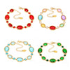 Wholesale Women's 316L Stainless Steel Geometric Oval Faceted Czech Glass Bracelet With Electroplating