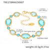 Wholesale Women's 316L Stainless Steel Geometric Oval Faceted Czech Glass Bracelet With Electroplating