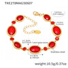Wholesale Women's 316L Stainless Steel Geometric Oval Faceted Czech Glass Bracelet With Electroplating