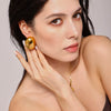 Wholesale Women's Stainless Steel Geometric Oval Frosted Brushed Light Luxury Style Electroplated Earrings
