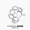 Wholesale Women's Stainless Steel Geometric Oval Ring 18K Gold Plated