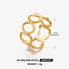Wholesale Women's Stainless Steel Geometric Oval Ring 18K Gold Plated