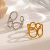 Wholesale Women's Stainless Steel Geometric Oval Ring With Electroplating Treatment