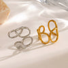 Wholesale Women's Stainless Steel Geometric Oval Ring With Electroplating Treatment