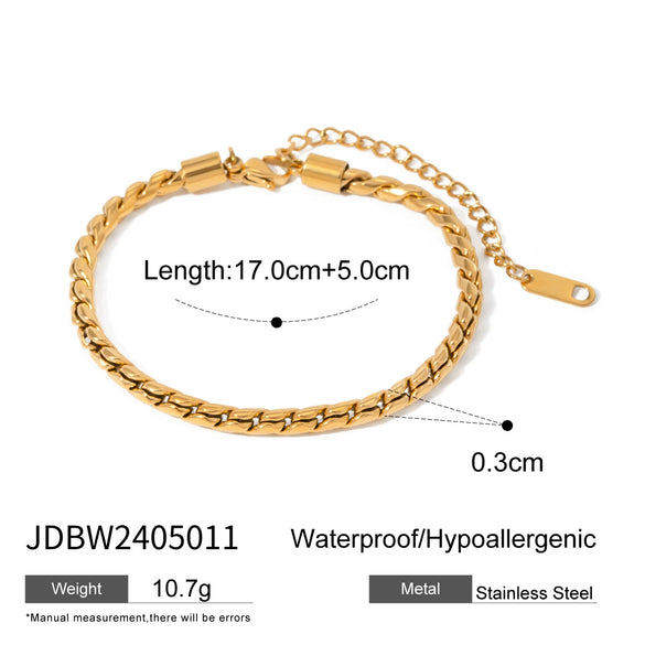 Wholesale Women's Stainless Steel Geometric Pattern Electroplated Chain Bracelet Jewelry