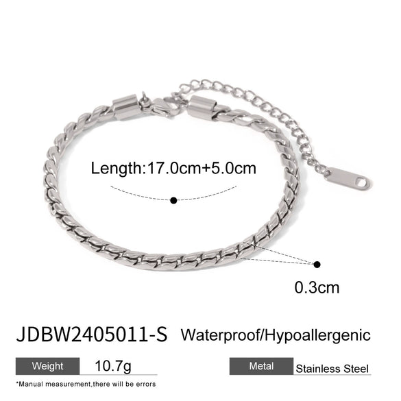 Wholesale Women's Stainless Steel Geometric Pattern Electroplated Chain Bracelet Jewelry
