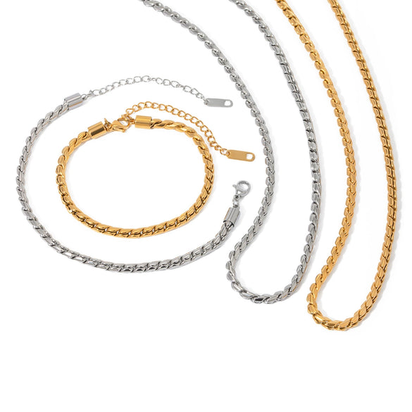 Wholesale Women's Stainless Steel Geometric Pattern Electroplated Chain Bracelet Jewelry