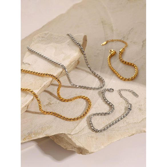 Wholesale Women's Stainless Steel Geometric Pattern Electroplated Chain Bracelet Jewelry