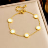 Wholesale Women's Stainless Steel Geometric Pattern Electroplated Fashion Simple Temperament Round Bracelet