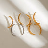 Wholesale Women's Stainless Steel Geometric Pattern Electroplated Moon Earrings