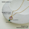 Wholesale Women's Stainless Steel Geometric Pattern Electroplated Oval Chain Splicing Necklace New Style Light Luxury Jewelry