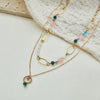 Wholesale Women's Stainless Steel Geometric Pattern Electroplated Oval Chain Splicing Necklace New Style Light Luxury Jewelry