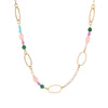 Wholesale Women's Stainless Steel Geometric Pattern Electroplated Oval Chain Splicing Necklace New Style Light Luxury Jewelry