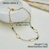 Wholesale Women's Stainless Steel Geometric Pattern Electroplated Oval Chain Splicing Necklace New Style Light Luxury Jewelry
