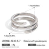 Wholesale Women's Stainless Steel Geometric Pattern Electroplated Threelayer Split Ring Jewelry