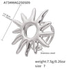 Wholesale Women's Stainless Steel Geometric Patterned Electroplated Ring With Sunflower Opening Style