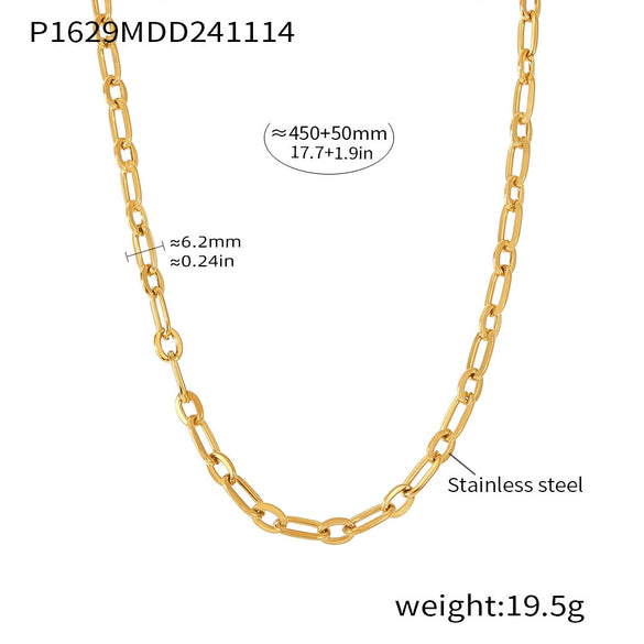 Wholesale Women's 316L Stainless Steel Geometric Pendant Double Necklace 18K Gold Plated Jewelry