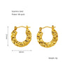 Wholesale Women's 316L Stainless Steel Geometric Personality Design Electroplated Lava Bump Texture Earrings