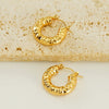 Wholesale Women's 316L Stainless Steel Geometric Personality Design Electroplated Lava Bump Texture Earrings