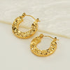 Wholesale Women's 316L Stainless Steel Geometric Personality Design Electroplated Lava Bump Texture Earrings
