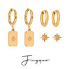 Wholesale Women's Stainless Steel Geometric Plain Ring Earrings With Electroplating