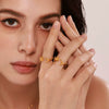 Wholesale Women's 316L Stainless Steel Geometric Plant Flowers Style Open Ring Pvd Electroplated 18K Gold Jewelry