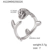 Wholesale Women's 316L Stainless Steel Geometric Plant Flowers Style Open Ring Pvd Electroplated 18K Gold Jewelry
