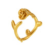 Wholesale Women's 316L Stainless Steel Geometric Plant Flowers Style Open Ring Pvd Electroplated 18K Gold Jewelry