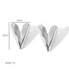 Wholesale Women's Stainless Steel Geometric Pleated Texture Electroplated Earrings