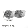 Wholesale Women's Stainless Steel Geometric Pleated Texture Electroplated Earrings